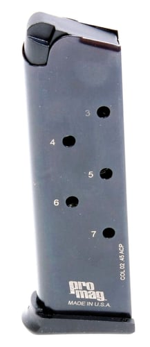 ProMag COL02 Standard  Blued Detachable 7rd 45 ACP for 1911 Government