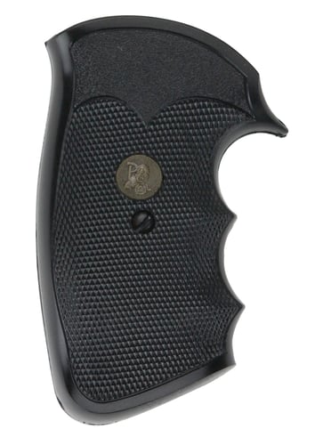 Pachmayr 02528 Gripper Grip Checkered Black Rubber with Finger Grooves for Colt Python, Trooper