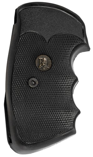 Pachmayr 02529 Gripper Professional Grip Checkered Black Rubber with Finger Grooves for Colt Python, Trooper