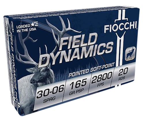 Fiocchi 3006C Field Dynamics  30-06 Springfield 165 gr Pointed Soft Point 20 Per Box/ 10 Case