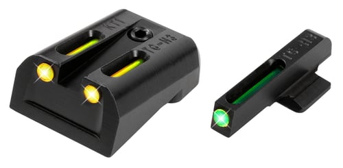 TruGlo TG131KTY TFO  Black | Green Tritium & Fiber Optic Front Sight Yellow Tritium & Fiber Optic Rear Sight