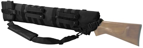 NcStar CVSCB2917B VISM Shotgun Scabbard made of 600D PVC with Black Finish, MOLLE Webbing, D-Ring, 4 PAL Straps & Adjustable Retention Strap 29