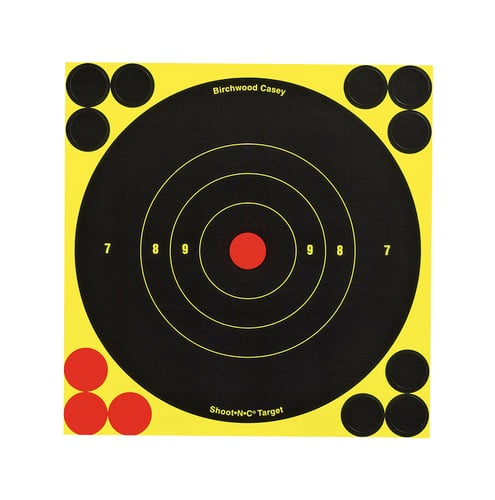 Birchwood Casey 34512 Shoot-N-C Reactive Target Self-Adhesive Paper Black/Yellow 6