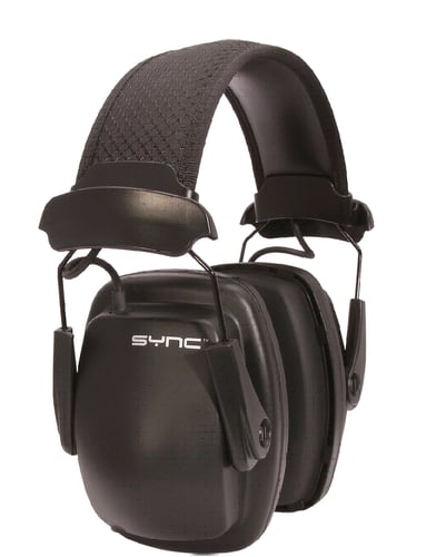 Howard Leight 1030110 Sync Stereo Muff 25 dB Adjustable Black Ear Cups with Black Headband for Adults 1 Pair