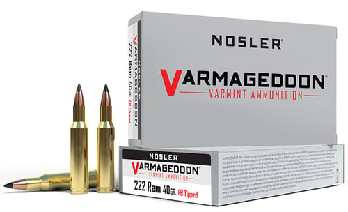 Nosler 65135 Varmageddon  222 Rem 40 gr Flat Base Tipped 20 Per Box/ 20 Case