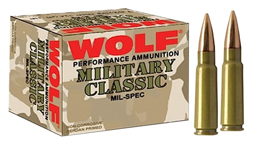 Wolf MC308SP168 Military Classic Rifle 308 Winchester/7.62 NATO 168 GR Soft Point 20 Bx/ 25 Cs 500 Total (Case)