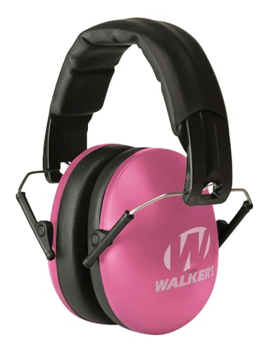 Walker's Small Passive Folding Ear Muffs- Pink 23dB NRR