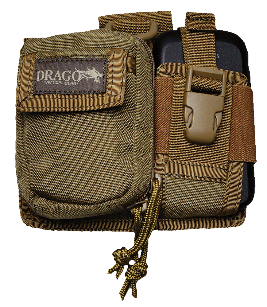 DRAGO PHONE & CAMERA CASE TAN EXTRA STORAGE & FRONT POCKET!