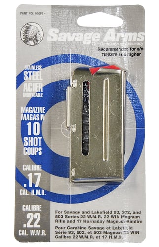 SAVAGE MAGAZINE 93 SERIES .22WMR/.17HMR 10RD STAINLESS