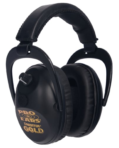 Pro Ears GSP300BLK Predator Gold Electronic Muff 26 dB Over the Head Black/Gold Adult 1 Pair