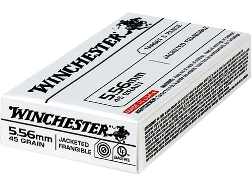 Winchester Ammo USA556JF USA  5.56x45mm NATO 50 gr Jacketed Frangible 20 Bx/50 Cs