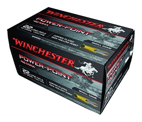 Winchester Ammo PP22LRH42U 42 Max 22 Long Rifle 42 GR Power-Point 50 Bx/100 Cs