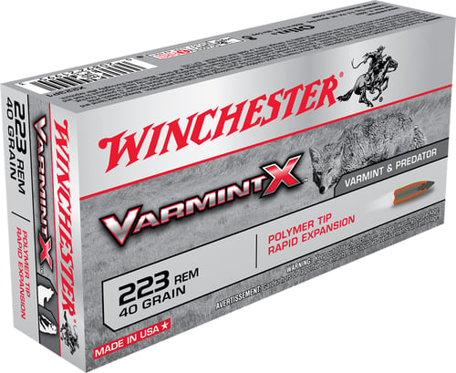 Winchester Ammo X223P1 Varmint X  223 Rem 40 gr Polymer Tip Rapid Expansion 20 Per Box/ 10 Case