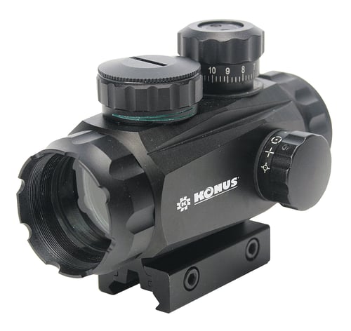 Konus 7375 Sight Pro TR 1x 35mm Obj Unlimited Eye Relief 4 MOA Dual Illuminated 4 Pattern Red/Green Black Matte w/ 7/8