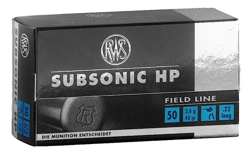 RWS/Umarex 2132664 Subsonic  HP 22 LR 40 gr Hollow Point (HP) 50 Bx/100 Cs