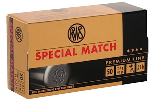 RWS/Umarex 2134233 Special Match Premium Line 22 LR 40 gr Lead Round Nose 50 Per Box/ 100 Case