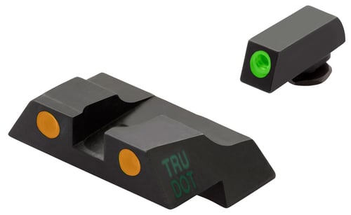 Meprolight USA 102263301 Tru-Dot Sight Set Green Tritium Front/Orange Tritium Rear/Black Frame, Compatible w/Glock 26/27 Front Post/Rear Dovetail Mount