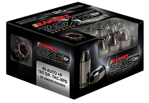 Barnes Bullets 21555 TAC-XPD Defense Handgun 45 ACP +P 185 gr TAC-XP 20 Per Box/ 10 Case