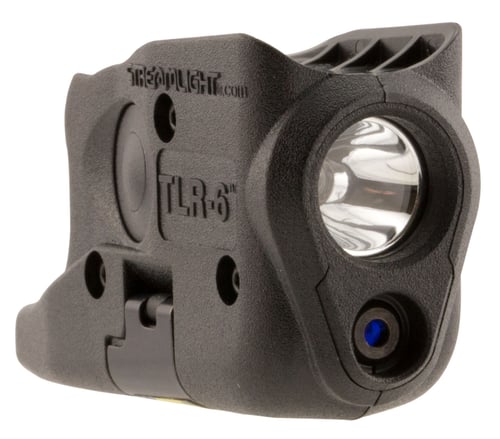 TLR-6 GLOCK 26/27/33TLR-6 - Glock 26/27/33 Black - 100 lumens - 2,000 Candela - C4 LED illuminator and a 640-660nm red laser - Two lithium batteries - 1 hour battery life - 10 minute auto shut-off - Durable impact-resistant polymer construction - IPX4 water-rete auto shut-off - Durable impact-resistant polymer construction - IPX4 water-resistantsistant