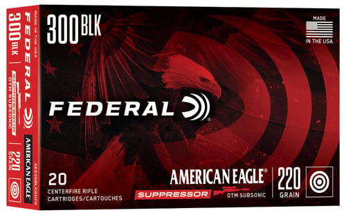 Federal American Eagle Rifle Ammunition .300 AAC Blackout 220 gr OTM 1000 fps 20/Box