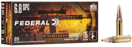 Fusion F68MSR1 Rifle Ammo 6.8MM SPC 115 Grains, 2470 fps, 20, Boxed