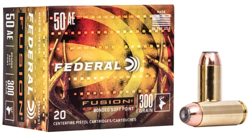 Fusion F50AEFS1 Pistol Ammo 50 AE Federal SP, 300 Grains, 1500 fps