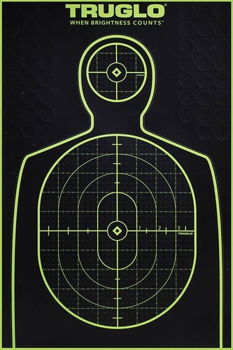 TruGlo TG13A6 Tru-See Handgun Target Black/Green Self-Adhesive Heavy Paper Fluorescent Green 6 Pack Includes Pasters