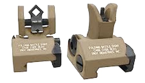 Troy Ind SSIGMCMSSFT BattleSight Micro Set M4 Front, Dioptic Rear Flat Dark Earth for FN SCAR, HK 417/416, IAR, Sig 556 Pistol/Carbine, POF 416, Robinson Armament XCR