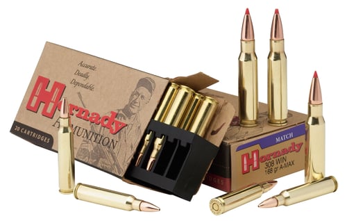 Hornady 8097 Match  308 Win 168 gr Boat Tail Hollow Point 20 Per Box/ 10 Case