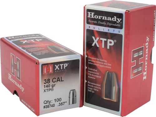 HORNADY BULLETS 38 CAL .357 140GR XTP 100CT 25BX/CS