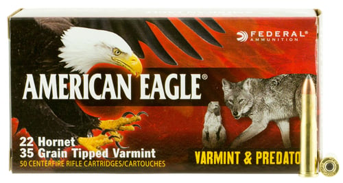 Federal AE22H35TVP American Eagle Varmint & Predator 22 Hornet 35 gr Tipped Varmint (TVP) 50 Bx/ 10 Cs