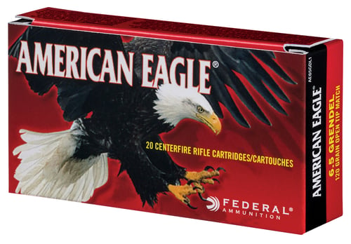 Federal AE65GDL1 American Eagle Rifle Ammo, 6.5 Grendel 123Gr Open