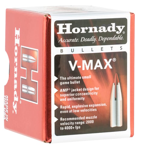 HORNADY BULLETS 22 CAL .224 50GR V-MAX 100CT 40BX/CS