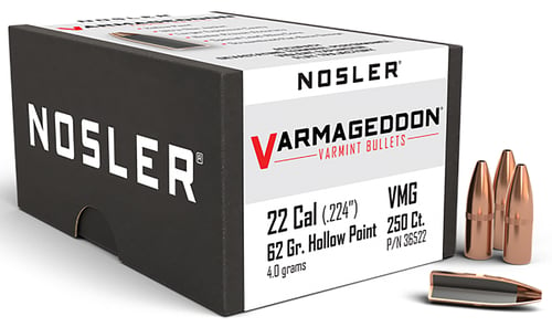 NOSLER BULLETS 22 CAL .224 62GR VARMAGEDDON FBHP 250CT