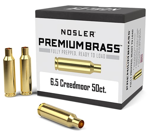 Nosler 44824 Premium Brass Unprimed Cases 6.5 Creedmoor Rifle Brass/ 50 Per Box