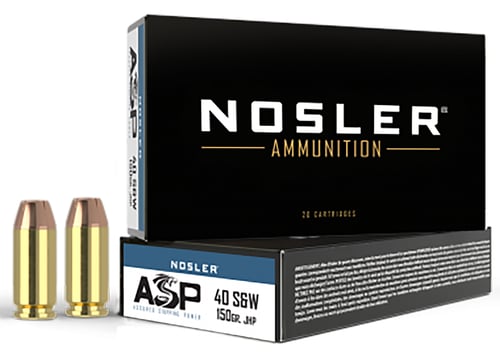 Nosler 51181 Assured Stopping Power Handgun 40 S&W 150 gr Jacket Hollow Point 50 Per Box/ 10 Case