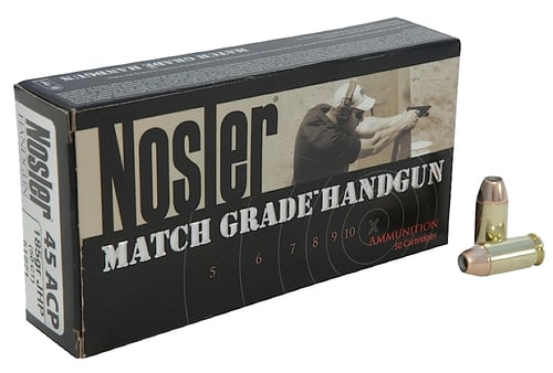 Nosler 51271 Assured Stopping Power Handgun 45 ACP 185 gr Jacket Hollow Point 50 Per Box/ 10 Case