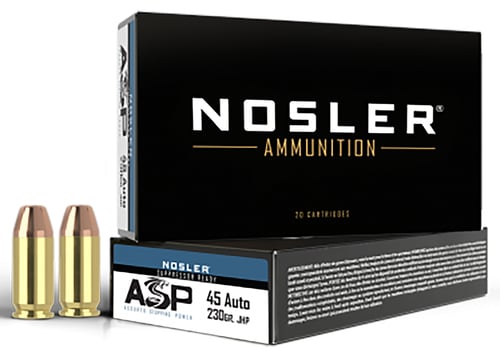 Nosler 51284 Assured Stopping Power Handgun 45 ACP 230 gr Jacket Hollow Point 50 Per Box/ 10 Case