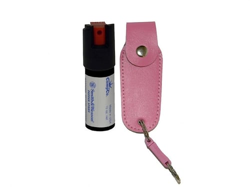 S&W Pepper Spray 1203P Pepper Spray  OC Pepper Range 10 ft 0.50 oz Pink Includes Holster/Keychain