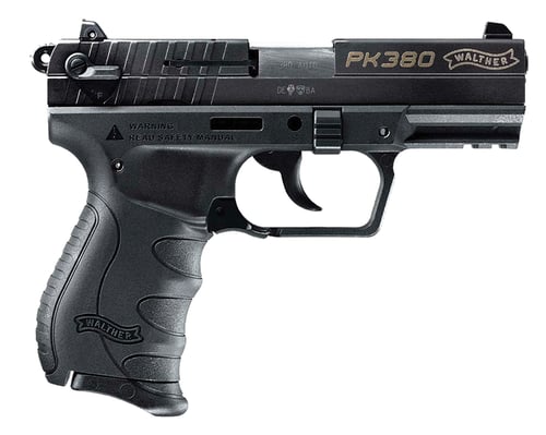 Walther PK380 Pistol  <br>  380 ACP 8+1 Black Polymer 3.66 in.