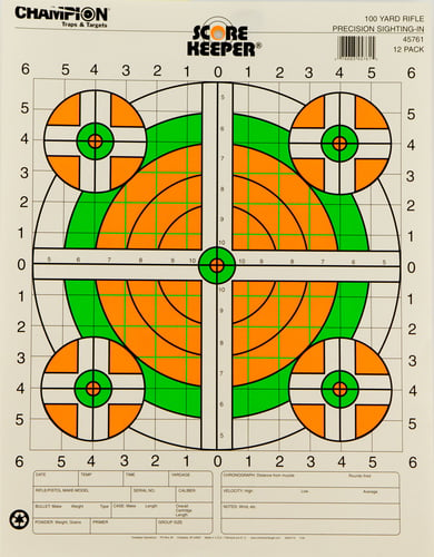 Champion Targets 45761 Score Keeper  Bullseye Paper Hanging 100 yds Rifle 14