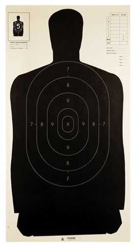 Champion Targets 40727 Law Enforcement Silhouette B-27 Hanging Paper Target Black/White 100 Per Pack