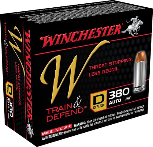 Winchester Ammo W380D W 380 Automatic Colt Pistol (ACP) 95 GR Jacketed Hollow Point 20 Bx/ 10 Cs