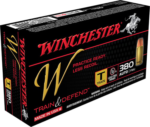 Winchester W380T W Train & Defend Pistol Ammo 380 ACP, FMJ, 95 Gr