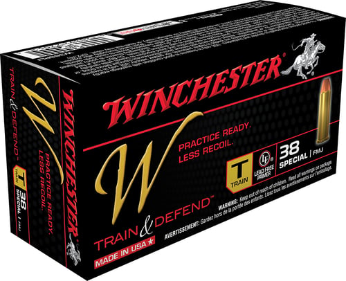 Winchester W38SPLT W Train & Defend Pistol Ammo 38 SPL, FMJ, 130 Gr