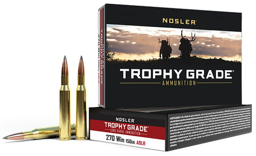 Nosler 60125 Trophy Grade Long-Range 270 Win 150 gr Nosler Spitzer AccuBond Long Range 20 Per Box/ 10 Case