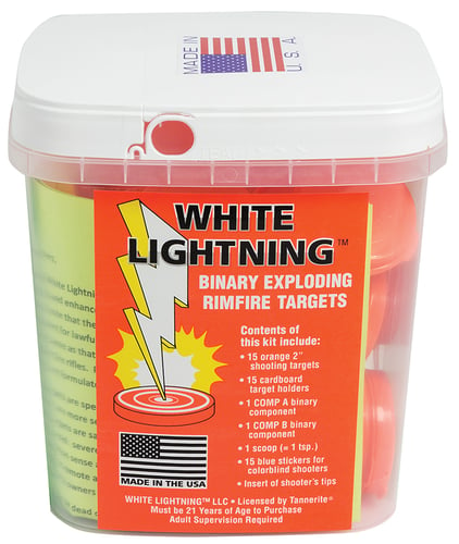 Tannerite WLK White Lightning  Impact Enhancement Explosion White Vapor Rimfire Rifles Firearm Includes Catalyst/Cardboard Target Holders/Hi-Viz Target Dots 90 Targets