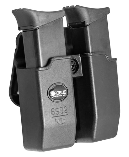 Fobus 6909NDBH Double Mag Pouch  Black Polymer Paddle Compatible w/ 9mm/40(Except Glock)