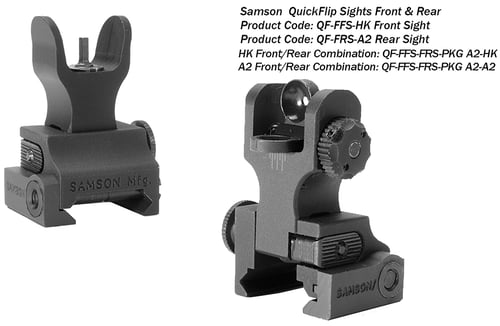 Samson FFSFRSPKG Sight Set  Black Anodized Folding HK Front, A2 Rear for AR-15