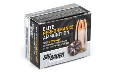 Sig Sauer Elite Performance Pistol Ammunition 9mm 124 gr Elite V-Crown JHP Box 20